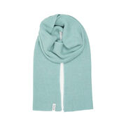 Mint green recycled cashmere rib knit scarf